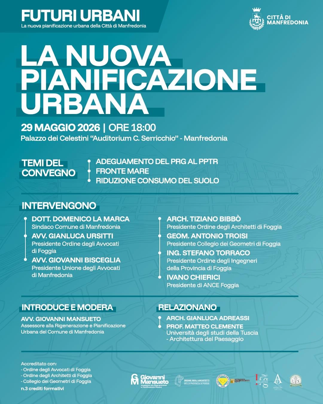 Manfredonia, al via il percorso partecipato per la nuova pianificazione urbana